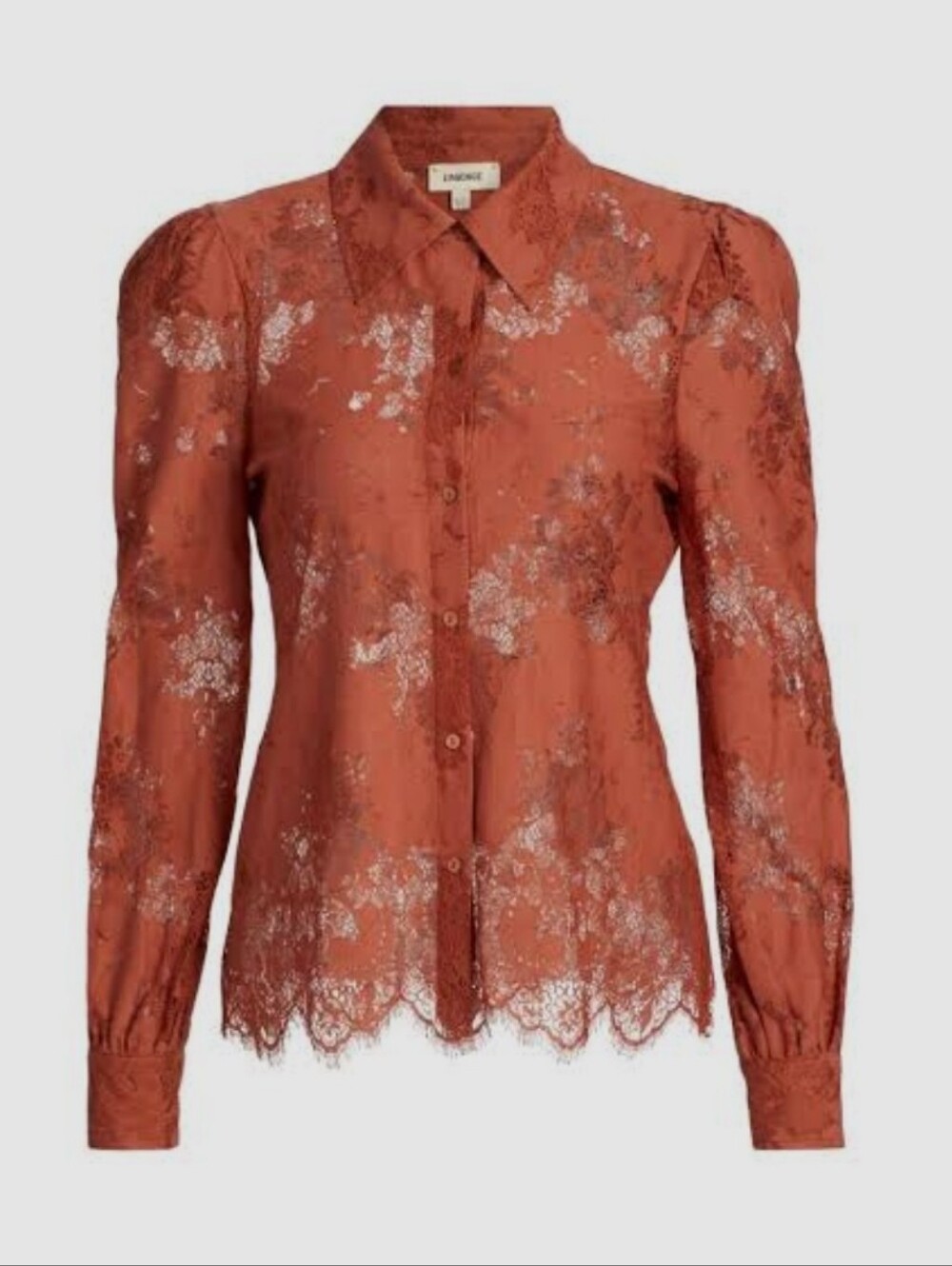 L'AGENCE Jenica Floral Lace Blouse